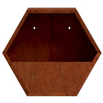 2 db rozsda színű corten acél fali növénytartó 30 x 10 x 25 cm 6