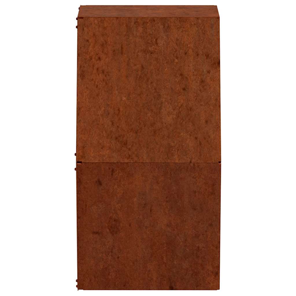 2 db rozsda színű corten acél fali növénytartó 30 x 10 x 25 cm 7