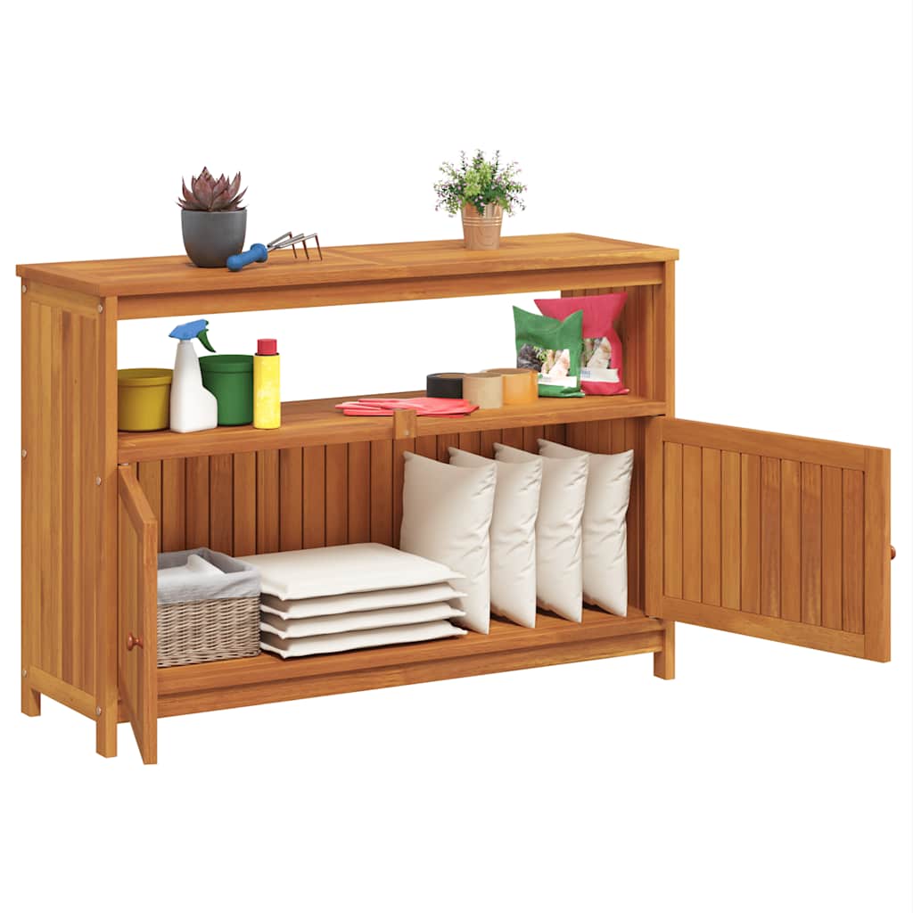 Tömör akácfa kerti tálalóasztal 110 x 35 x 75 cm 9