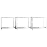 3 db ezüstszínű 2 szintes acél gumiabroncstartó 110x40x110 cm 2