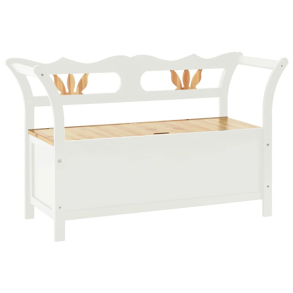 Fehér tömör fenyőfa pad 107 x 45 x 75,5 cm 2