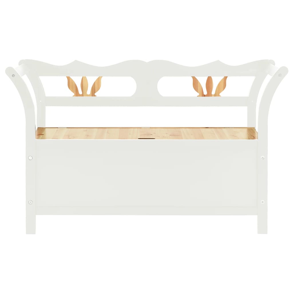 Fehér tömör fenyőfa pad 107 x 45 x 75,5 cm 3