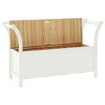 Fehér tömör fenyőfa pad 107 x 45 x 75,5 cm 4