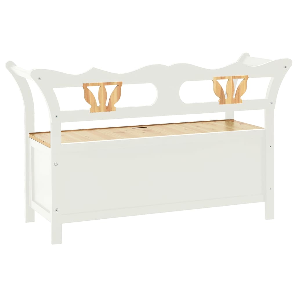 Fehér tömör fenyőfa pad 107 x 45 x 75,5 cm 5