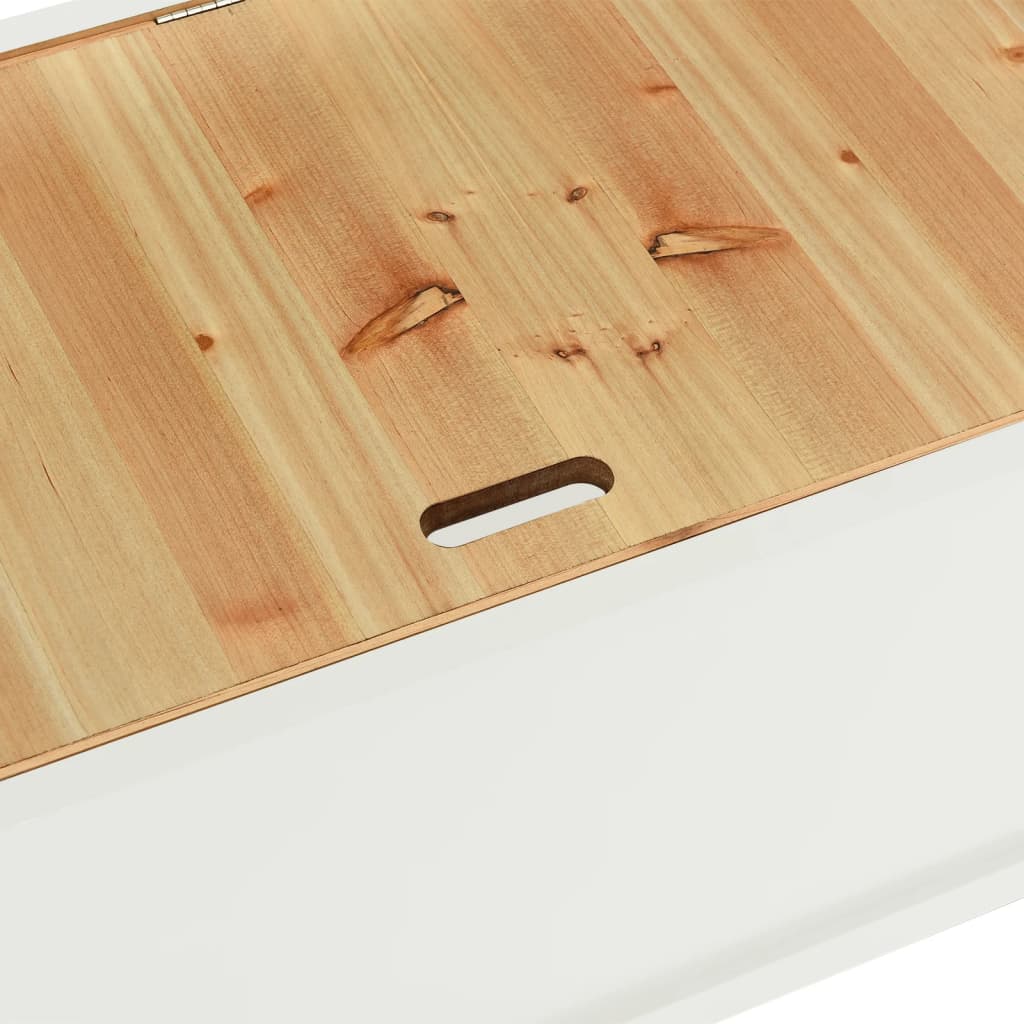 Fehér tömör fenyőfa pad 107 x 45 x 75,5 cm 7
