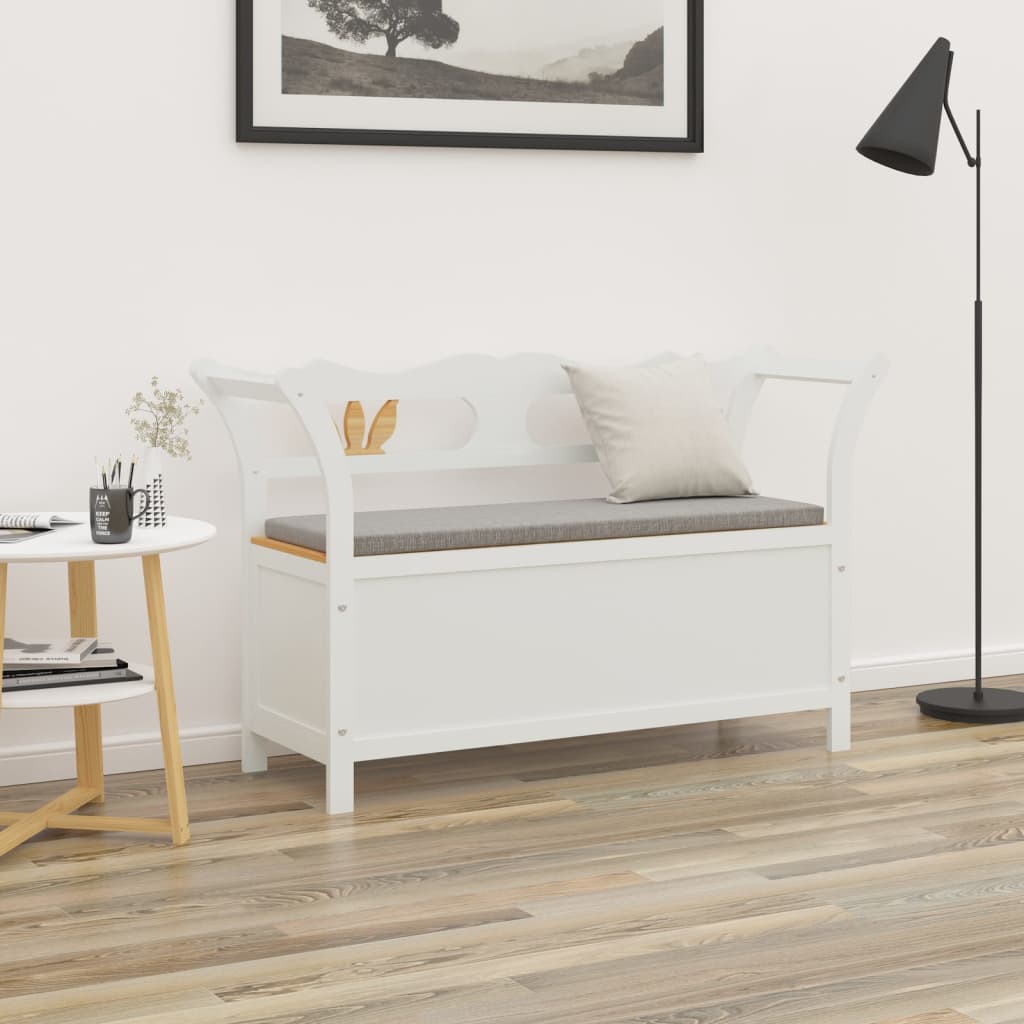 Fehér tömör fenyőfa pad 107 x 45 x 75,5 cm