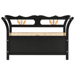 Fekete tömör fenyőfa pad 107 x 45 x 75,5 cm 3