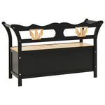 Fekete tömör fenyőfa pad 107 x 45 x 75,5 cm 5