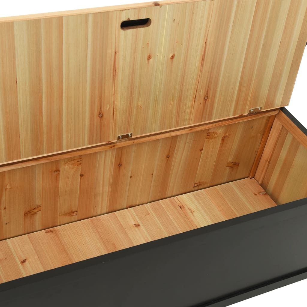 Fekete tömör fenyőfa pad 107 x 45 x 75,5 cm 8