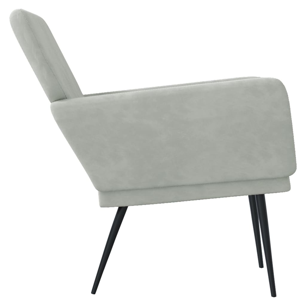 Világosszürke bársonyfotel 62 x 79 x 79 cm 4