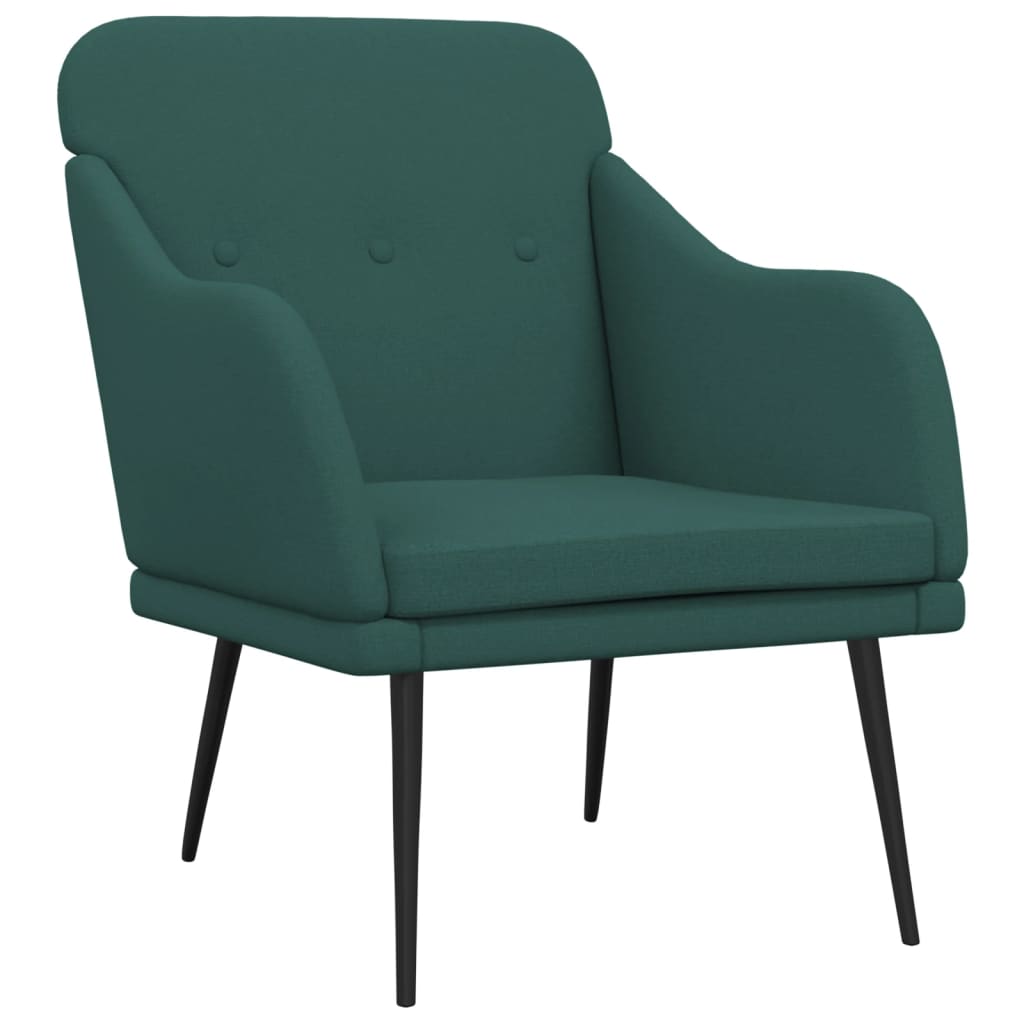 Sötétzöld szövetfotel 63 x 76 x 80 cm 2