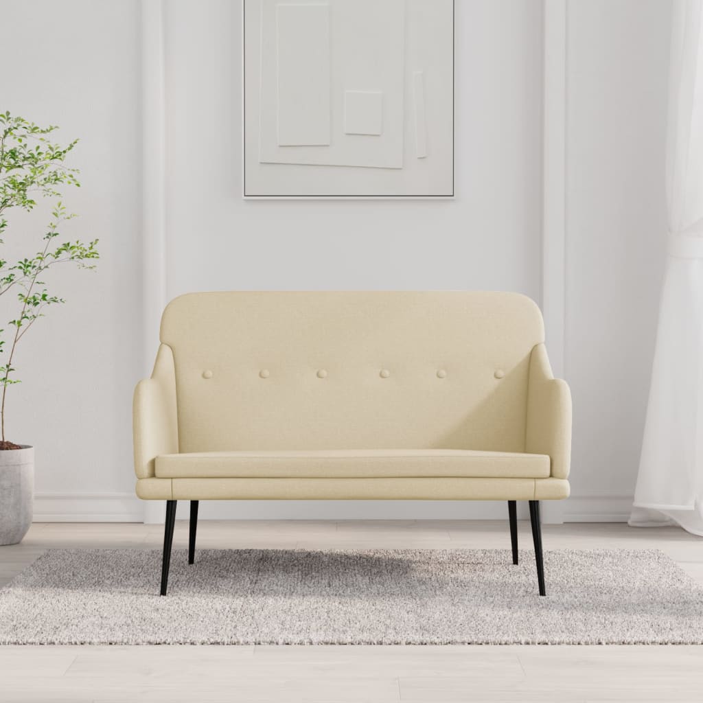 Krémszínű szövet pad 110 x 76 x 80 cm