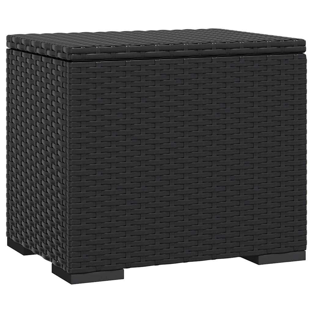 Fekete polyrattan zsámoly párnával 40 x 30 x 40 cm 5