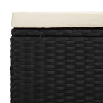 Fekete polyrattan zsámoly párnával 40 x 30 x 40 cm 7