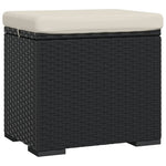 2 db fekete polyrattan zsámoly párnákkal 40 x 30 x 40 cm 4