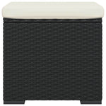 2 db fekete polyrattan zsámoly párnákkal 40 x 30 x 40 cm 5