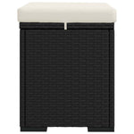 2 db fekete polyrattan zsámoly párnákkal 40 x 30 x 40 cm 7