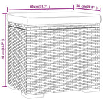 2 db fekete polyrattan zsámoly párnákkal 40 x 30 x 40 cm 9