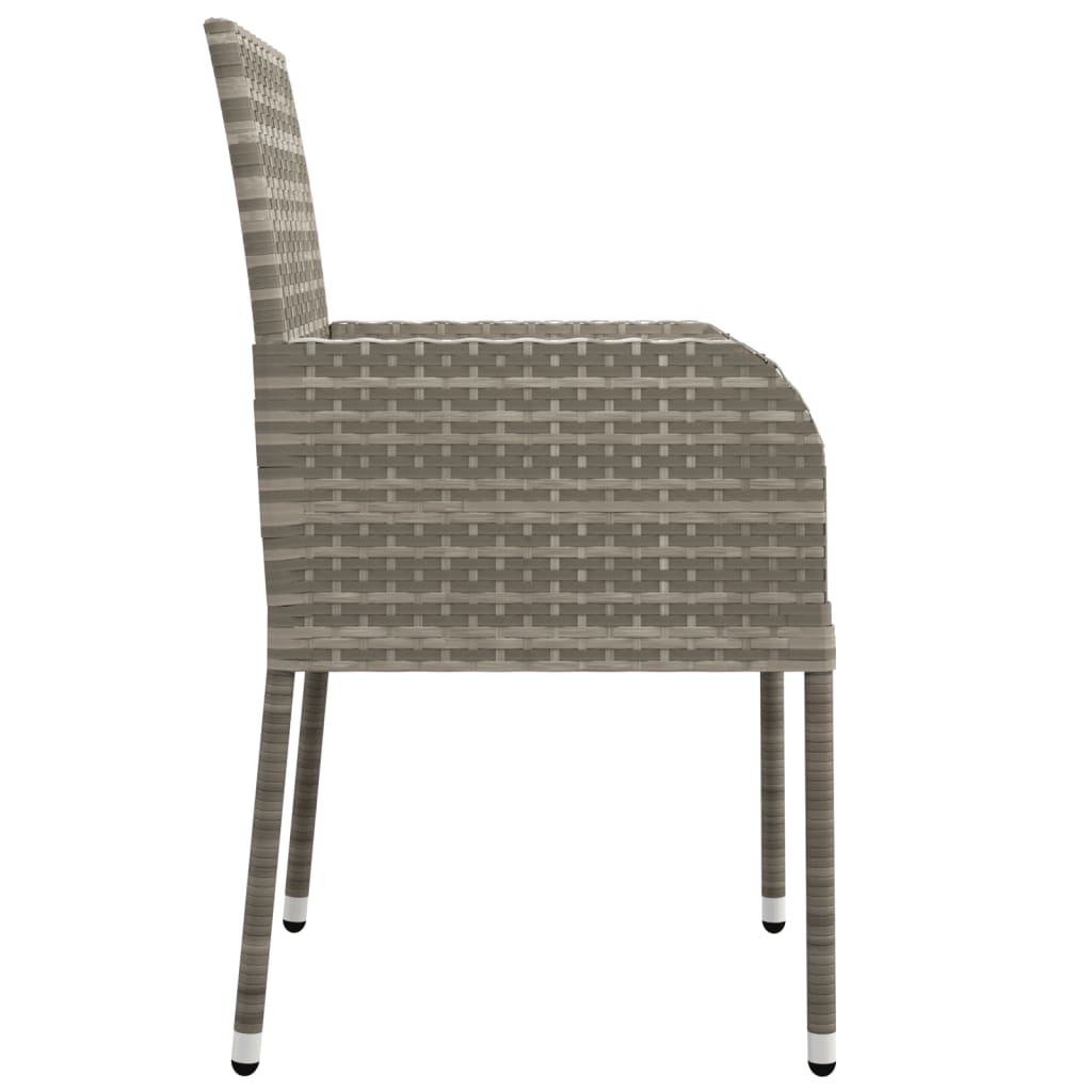 2 db szürke polyrattan kerti szék párnával 6