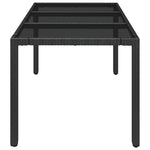 Fekete polyrattan üveglapos kerti asztal 150 x 90 x 75 cm 4