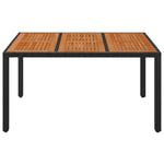 Fekete polyrattan falapos kerti asztal 150 x 90 x 75 cm 3