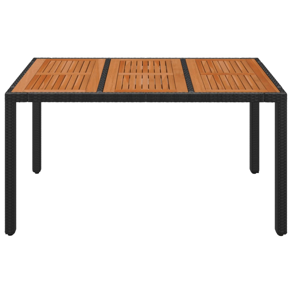 Fekete polyrattan falapos kerti asztal 150 x 90 x 75 cm 3