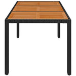 Fekete polyrattan falapos kerti asztal 150 x 90 x 75 cm 4