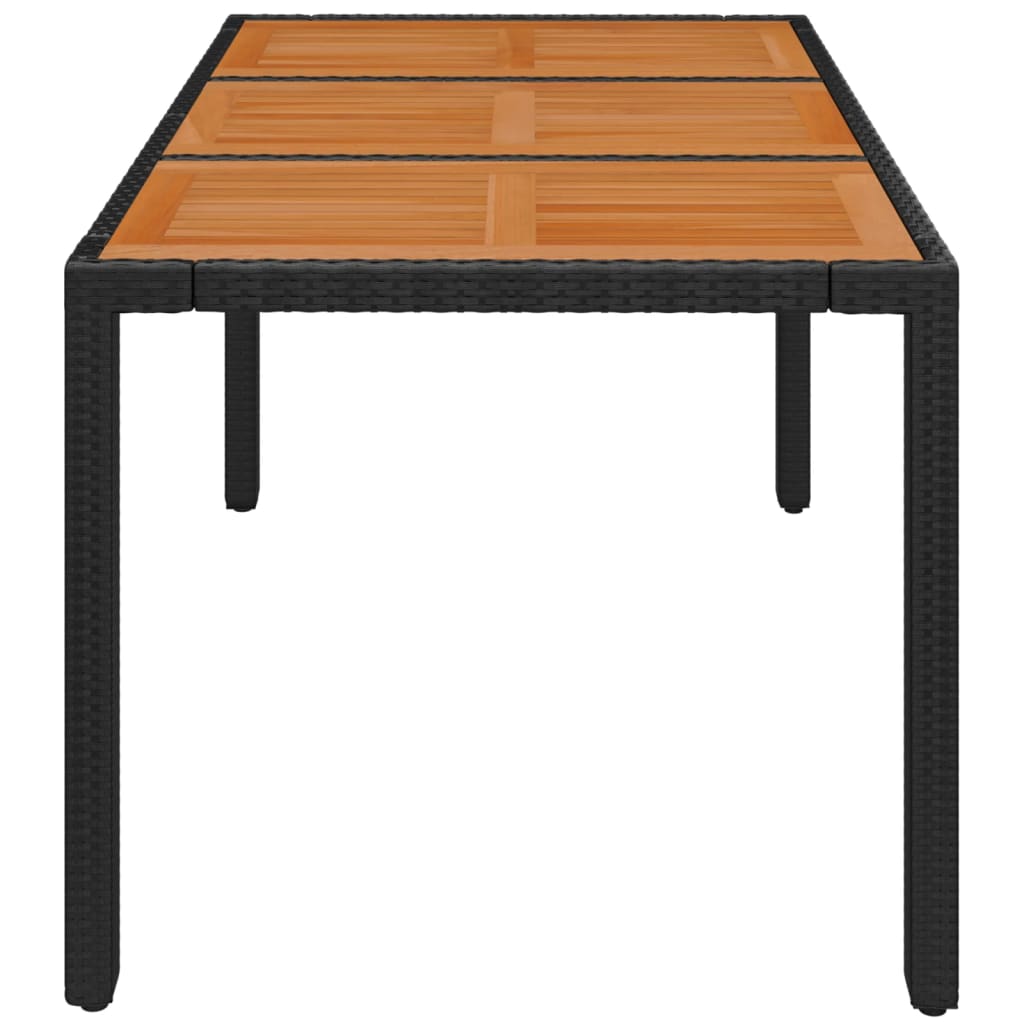 Fekete polyrattan falapos kerti asztal 150 x 90 x 75 cm 4