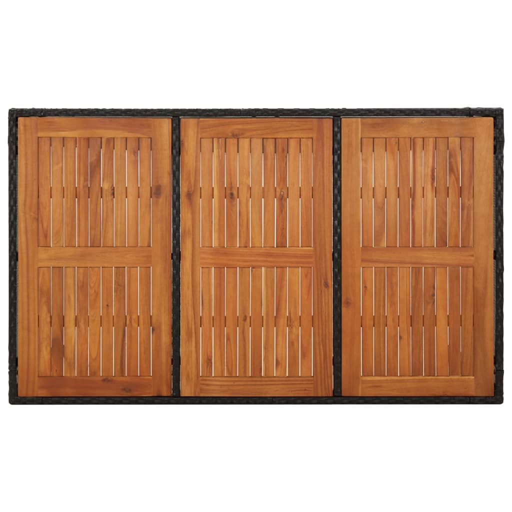 Fekete polyrattan falapos kerti asztal 150 x 90 x 75 cm 5