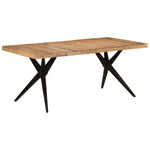 Fekete tömör akácfa étkezőasztal 180 x 90 x 77 cm 11