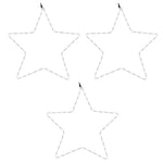 3 db meleg fehér karácsonyi csillagok 48 LED-del 56 cm 3