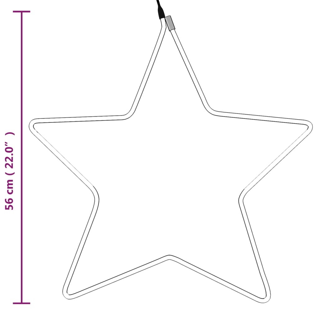 3 db meleg fehér karácsonyi csillagok 48 LED-del 56 cm 6