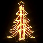 3 db meleg fehér összecsukható LED-es karácsonyfa 87x87x93 cm 4