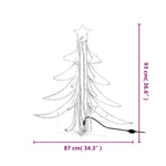3 db meleg fehér összecsukható LED-es karácsonyfa 87x87x93 cm 8