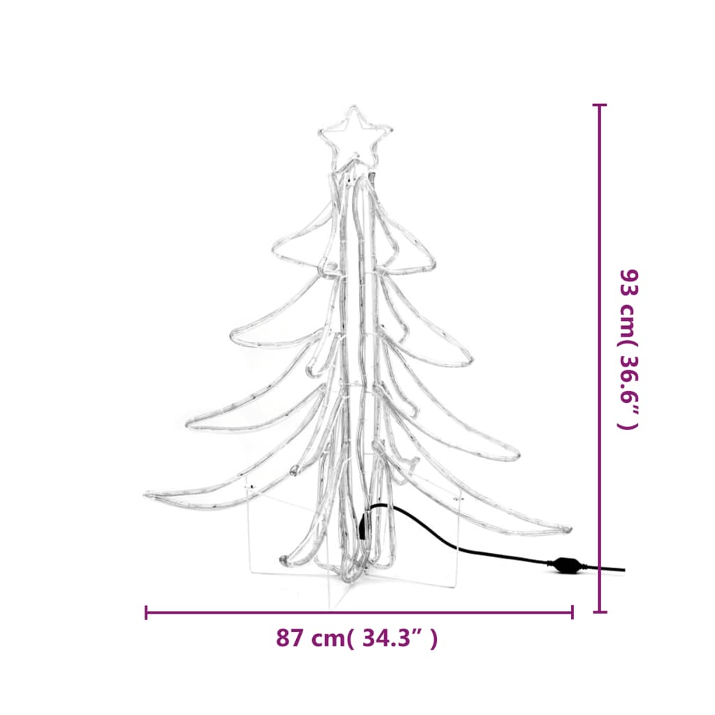 3 db meleg fehér összecsukható LED-es karácsonyfa 87x87x93 cm 8