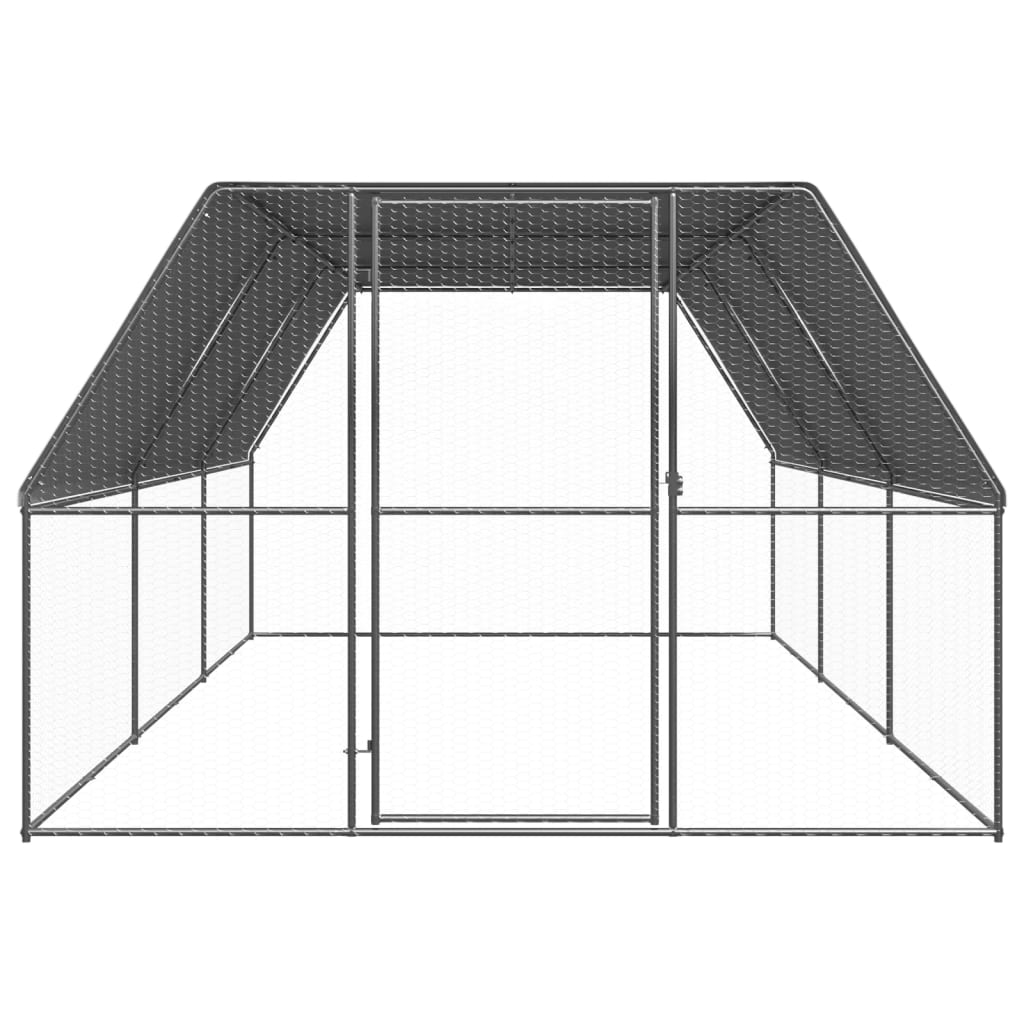 Kültéri horganyzott acél tyúkól 3x6x2 m 2