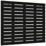 Fekete tömör fenyőfa fali fejtámla 106 x 3 x 91,5 cm 2
