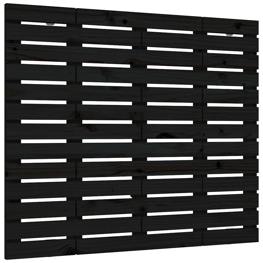 Fekete tömör fenyőfa fali fejtámla 96 x 3 x 91,5 cm 2