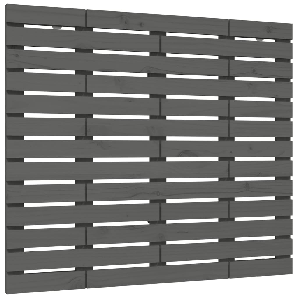 Szürke tömör fenyőfa fali fejtámla 126 x 3 x 91,5 cm 2