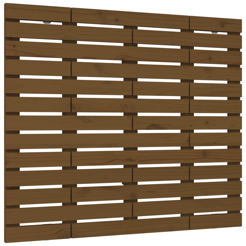Mézbarna tömör fenyőfa fali fejtámla 81 x 3 x 91,5 cm 2