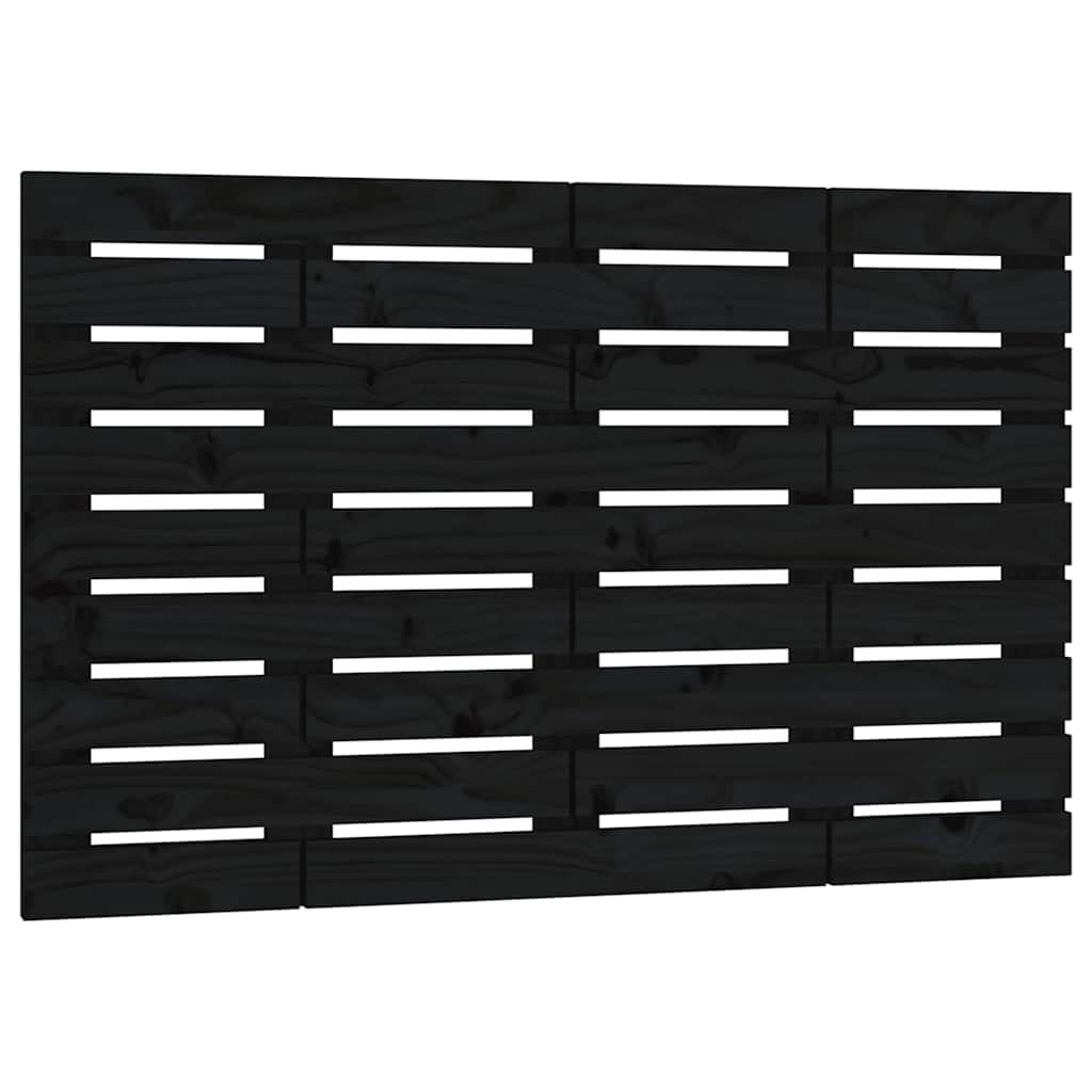 Fekete tömör fenyőfa fali fejtámla 106 x 3 x 63 cm 2