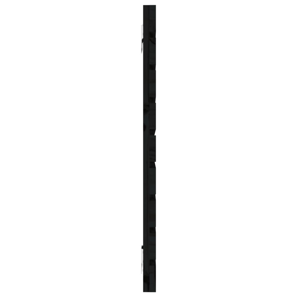 Fekete tömör fenyőfa fali fejtámla 126 x 3 x 63 cm 5