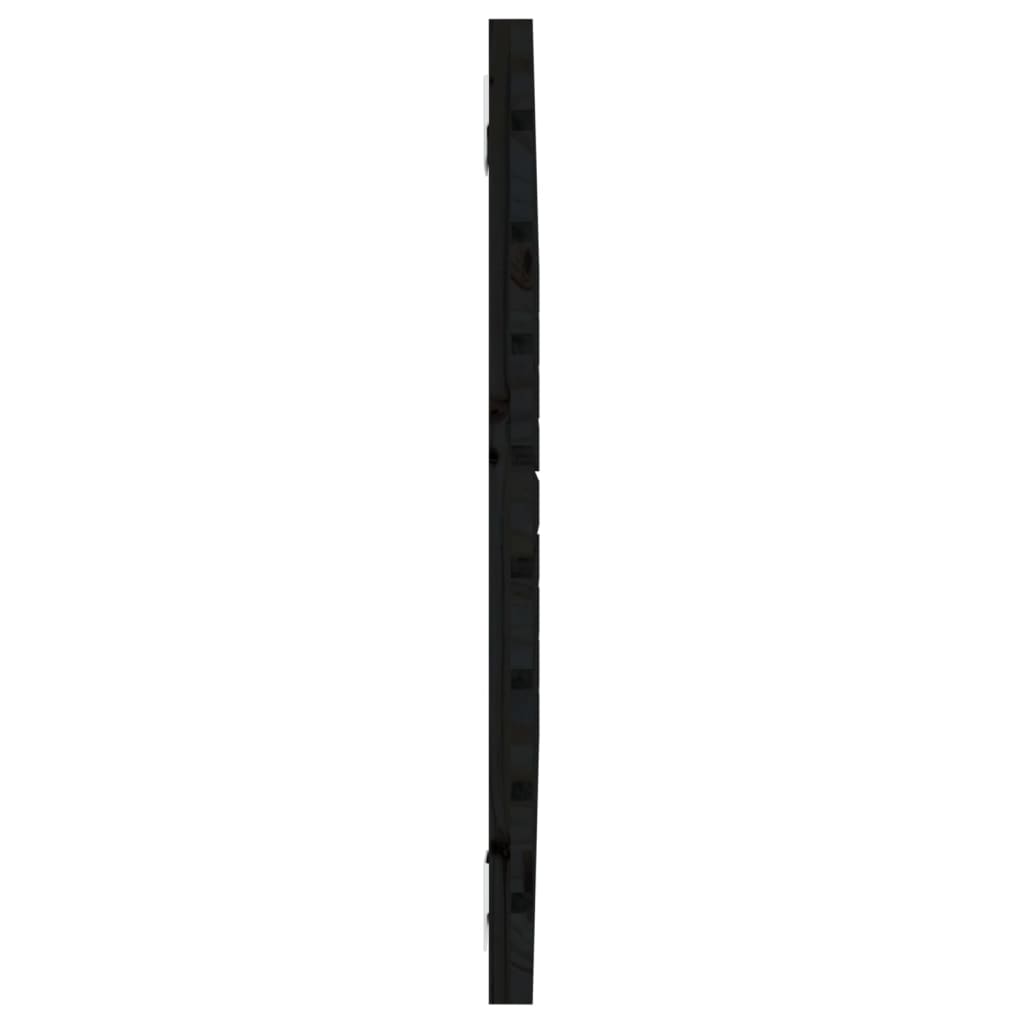 Fekete tömör fenyőfa fali fejtámla 81x3x63 cm 5