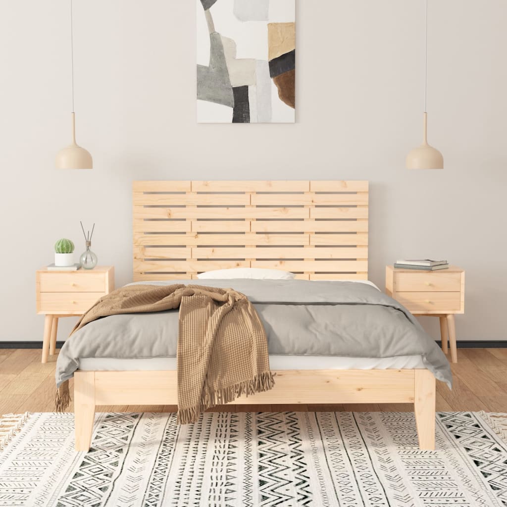 Tömör fenyőfa fali fejtámla 141x3x63 cm 3