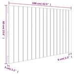Fehér tömör fenyőfa fali fejtámla 108 x 3 x 60 cm 9