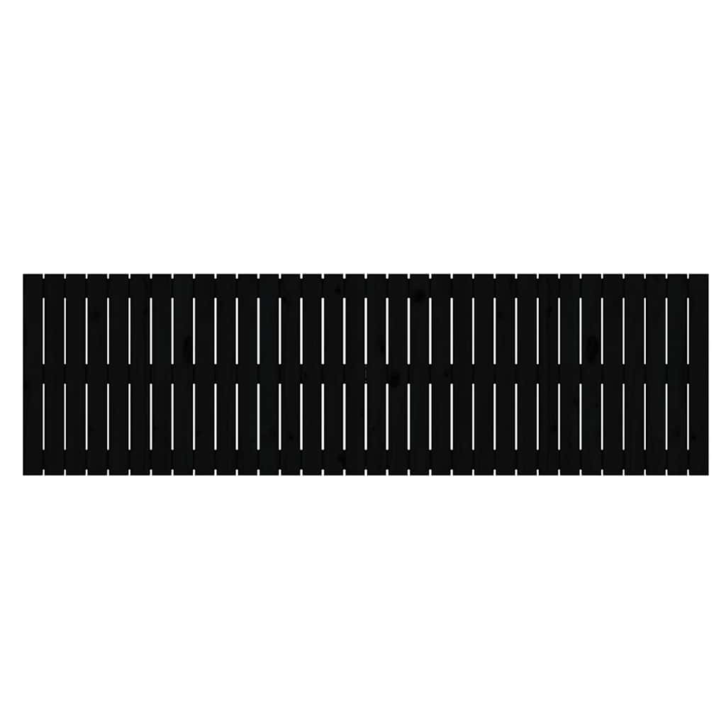 Fekete tömör fenyőfa fali fejtámla 204 x 3 x 60 cm 4