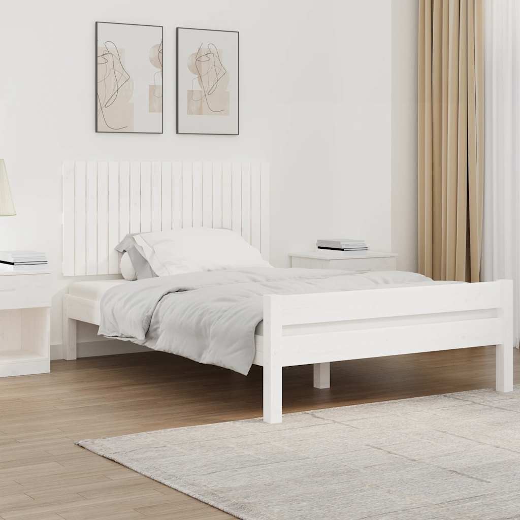 Fehér tömör fenyőfa fali fejtámla 127,5 x 3 x 60 cm