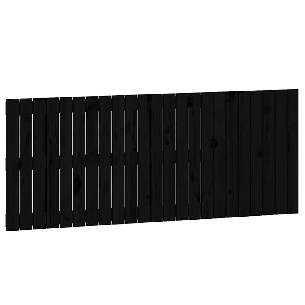 Fekete tömör fenyőfa fali fejtámla 147 x 3 x 60 cm 2