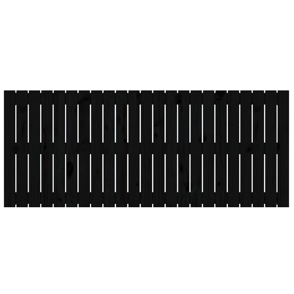 Fekete tömör fenyőfa fali fejtámla 147 x 3 x 60 cm 4