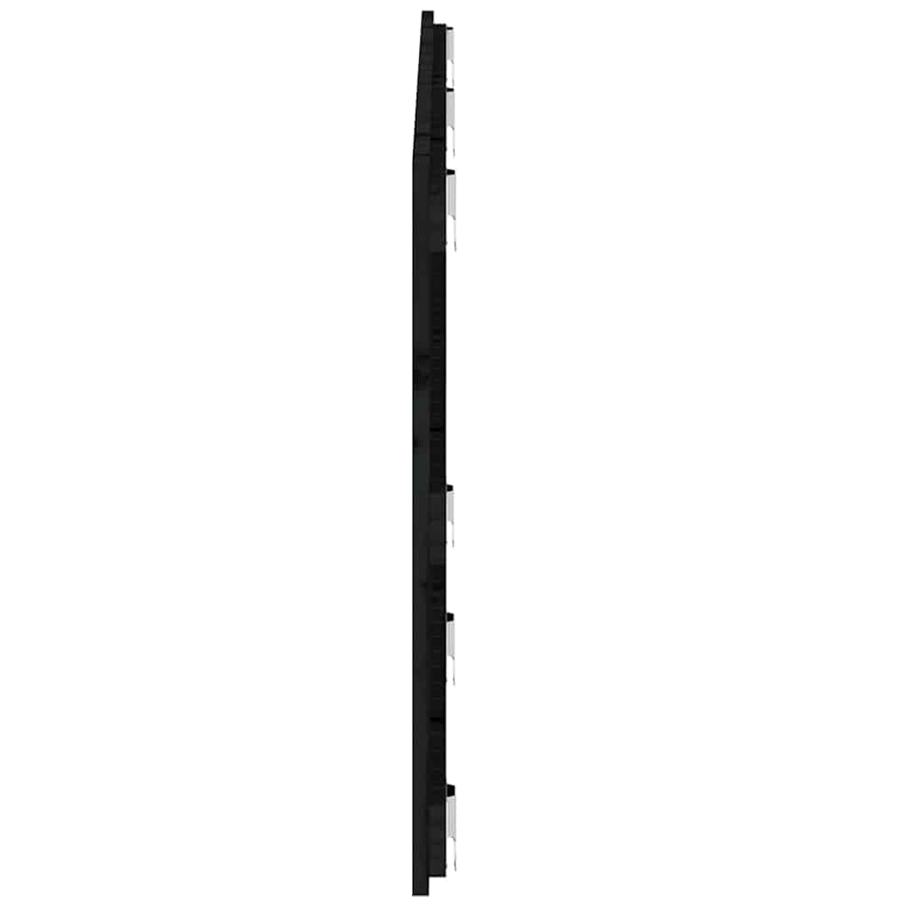 Fekete tömör fenyőfa fali fejtámla 147 x 3 x 60 cm 5